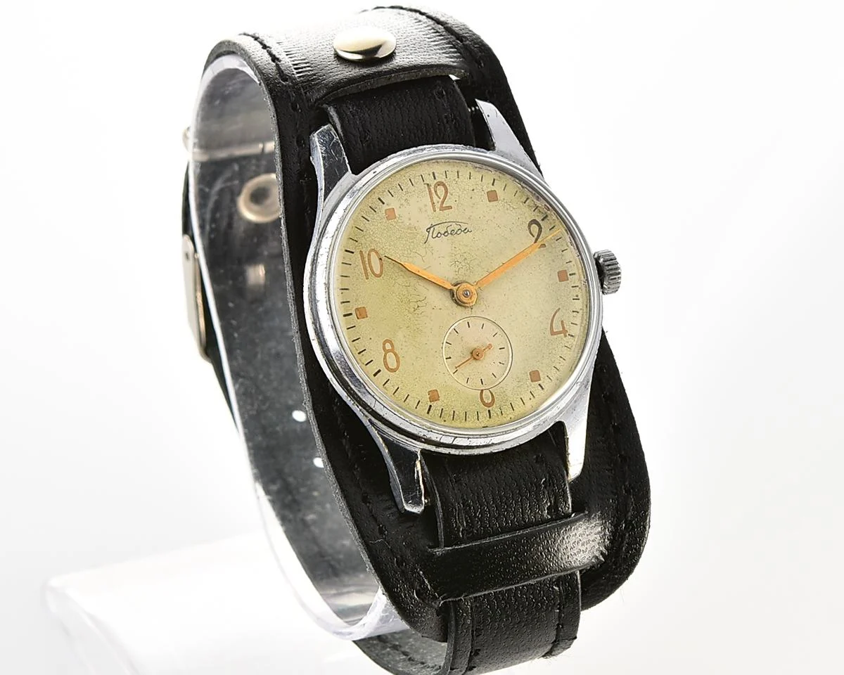 Vintage Soviet mechanical Pobeda wristwatch, PChZ, from 1950s