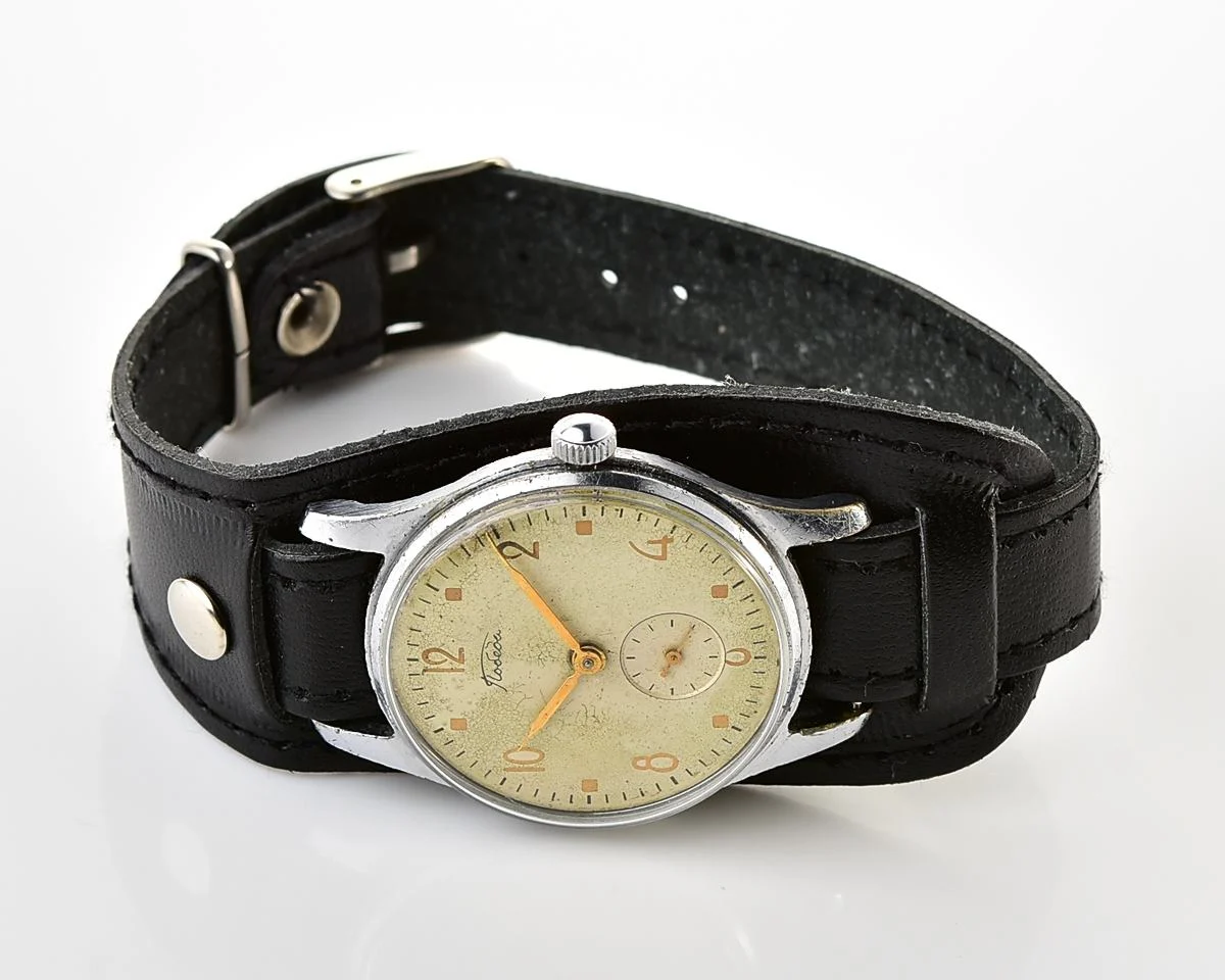 Vintage Soviet mechanical Pobeda wristwatch, PChZ, from 1950s