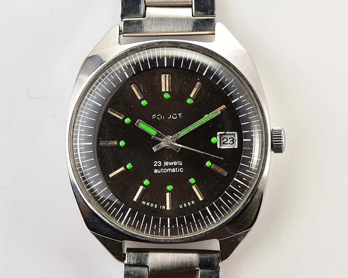 Poljot "55G"(Aeroflot) automatic mechanical watch in stainless steel body