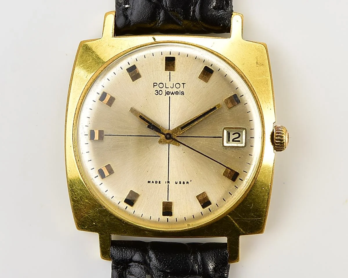 Rare: Soviet Poljot 30 jewels mechanical wristwatch with with ball bearing rotor