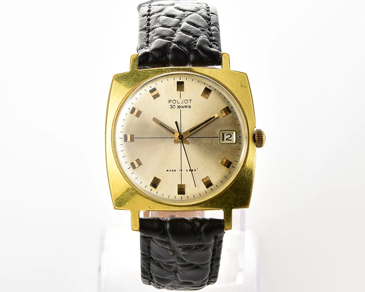 Rare: Soviet Poljot 30 jewels mechanical wristwatch with with ball bearing rotor