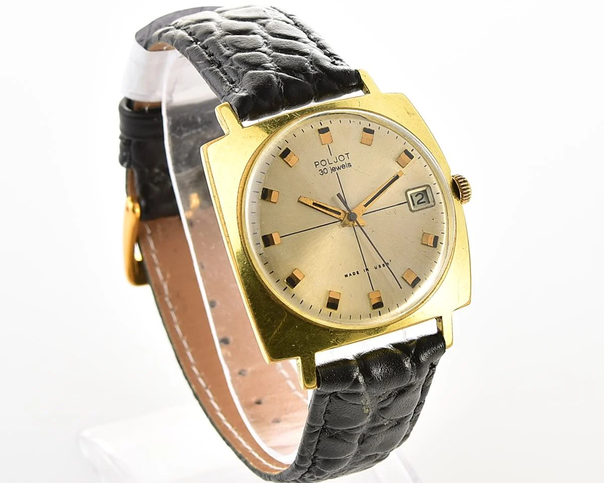 Rare: Soviet Poljot 30 jewels mechanical wristwatch with with ball bearing rotor
