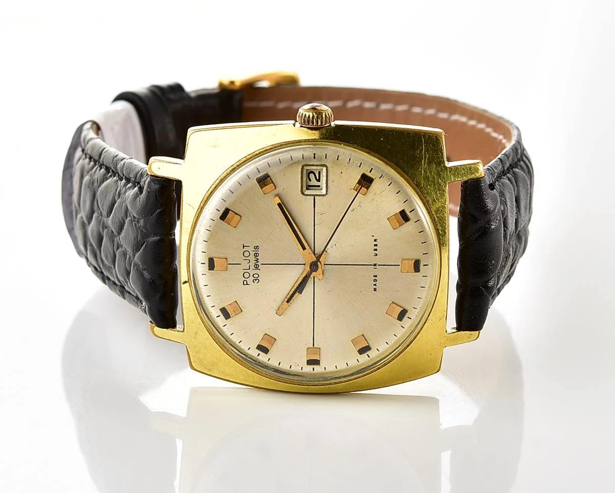 Rare: Soviet Poljot 30 jewels mechanical wristwatch with with ball bearing rotor