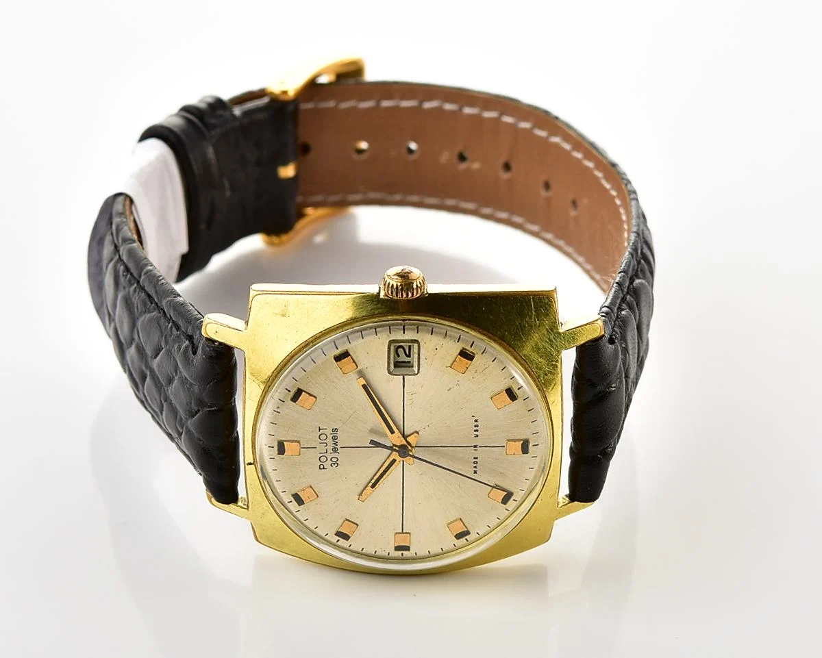 Rare: Soviet Poljot 30 jewels mechanical wristwatch with with ball bearing rotor