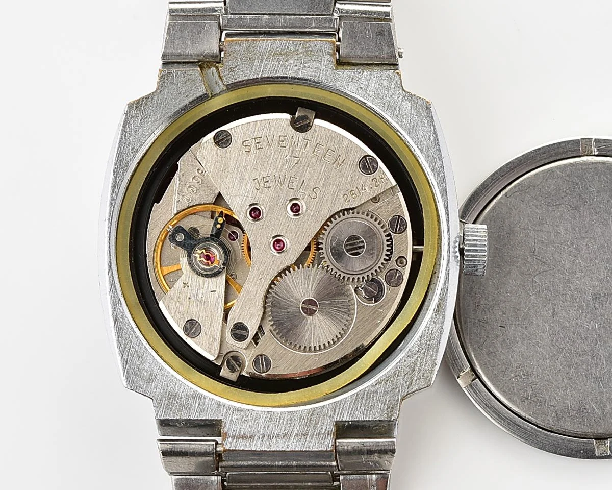 Vintage Soviet Poljot mechanical wristwatch with original stainless steel bracelet