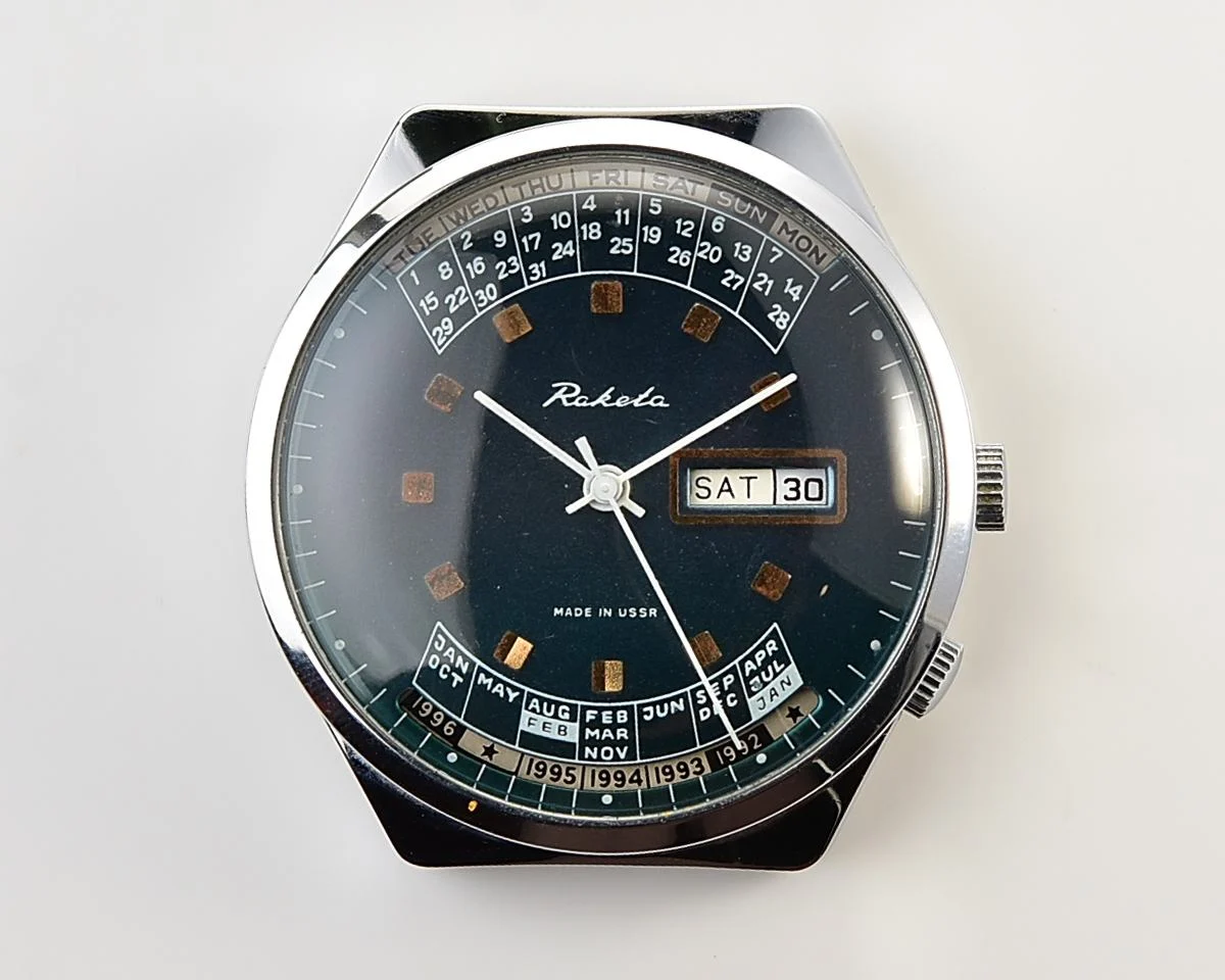 TIME CAPSULE: Vintage Soviet Raketa perpetual calendar watch - New Old Stock (NOS)!