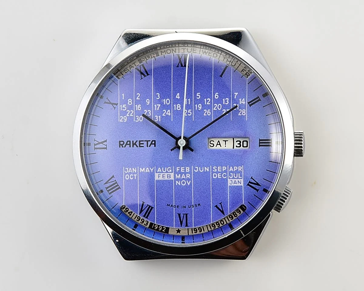 TIME CAPSULE: Vintage Soviet Raketa perpetual calendar watch - New Old Stock (NOS)!