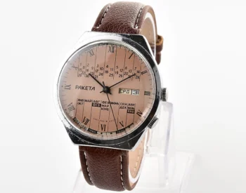 Soviet Raketa perpetual calendar mechanical wristwatch