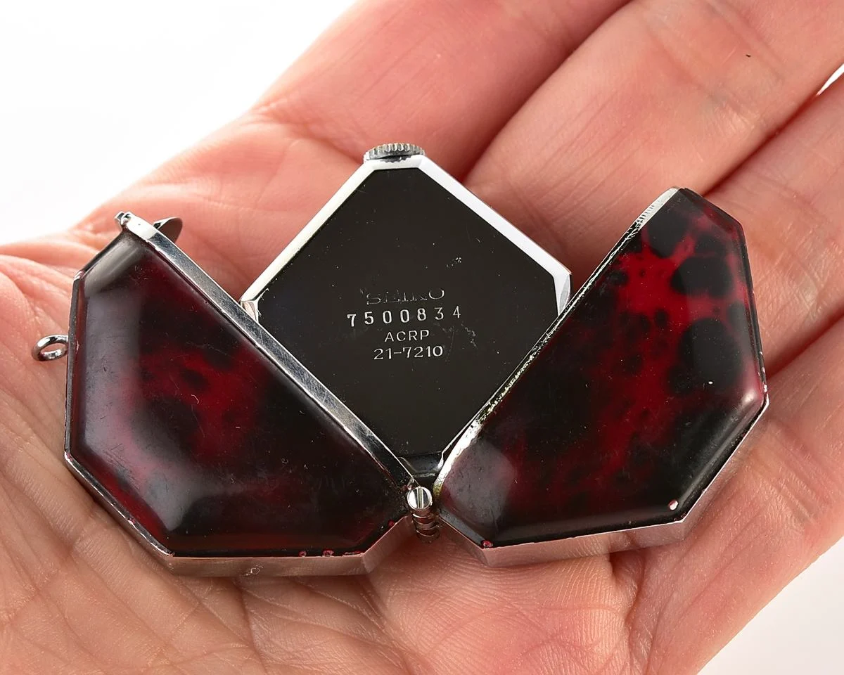 Vintage Seiko Shutter Pendant Watch – Red Tortoiseshell Manual from May 1977