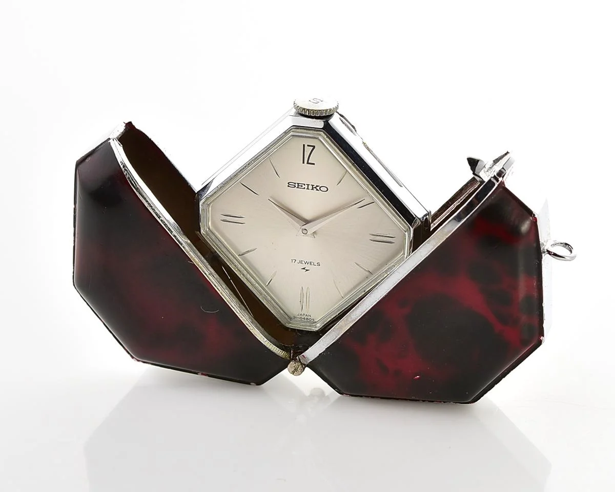 Vintage Seiko Shutter Pendant Watch – Red Tortoiseshell Manual from May 1977