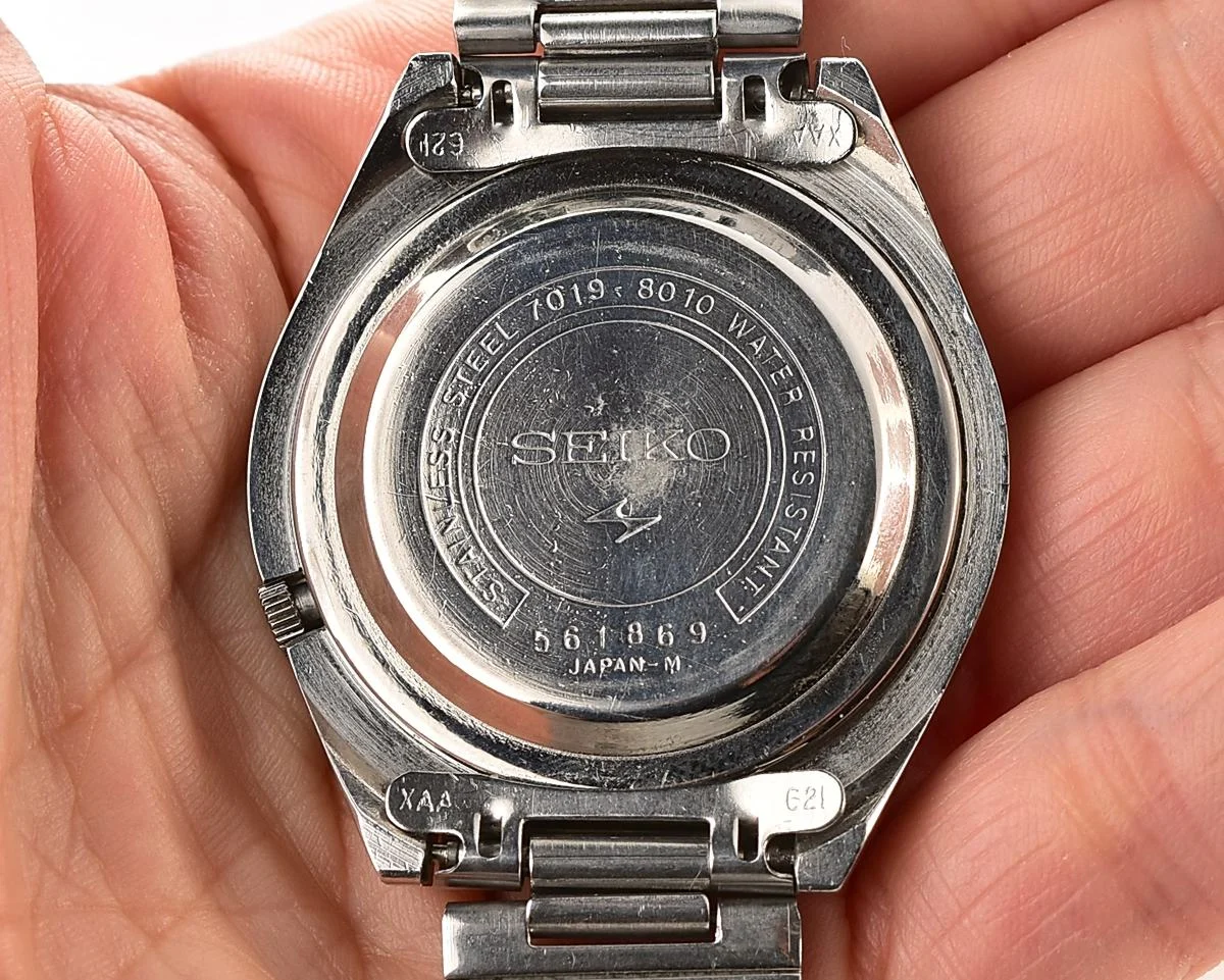 Vintage 1975 Seiko 5 Actus Automatic - Rare "No-5" Silver Sunburst Dial with Original Stamped Bracelet