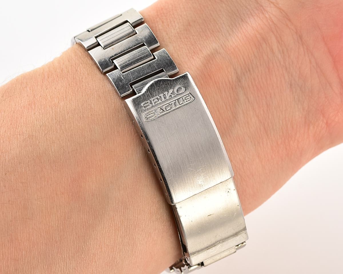 Vintage 1975 Seiko 5 Actus Automatic - Rare "No-5" Silver Sunburst Dial with Original Stamped Bracelet