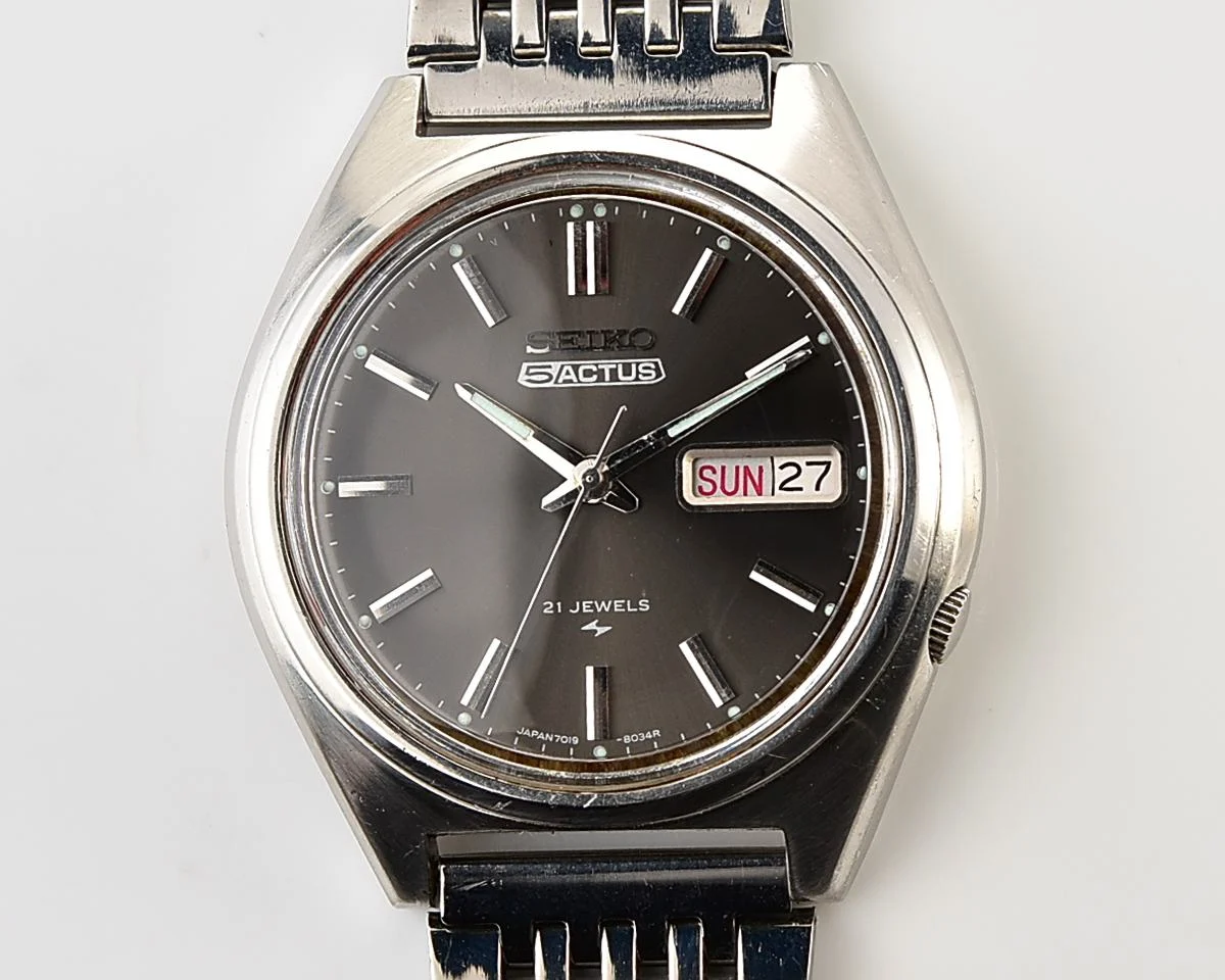 Vintage Seiko 5 Actus Automatic - Charcoal Sunburst JDM Classic, from February 1976