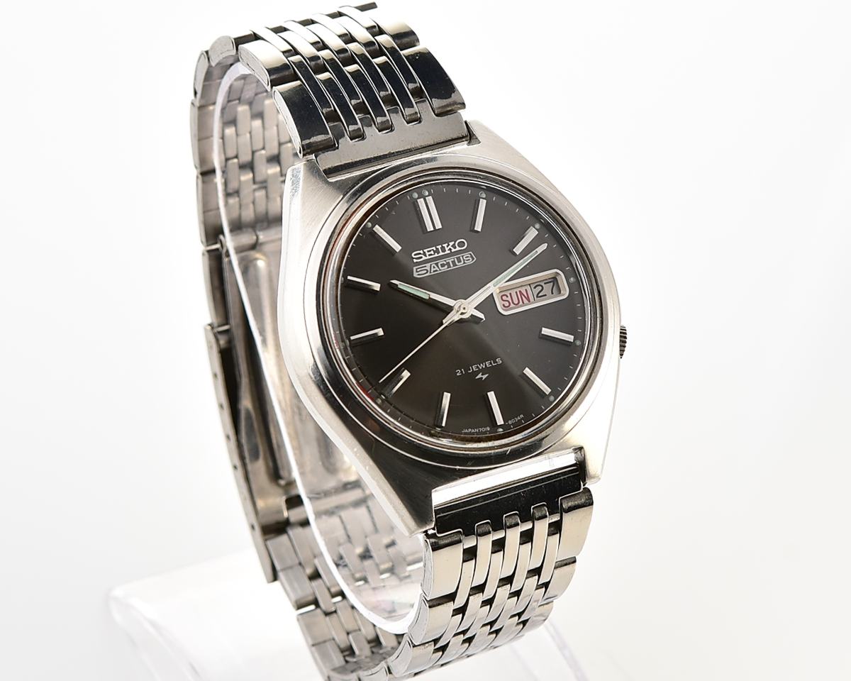 Vintage Seiko 5 Actus Automatic - Charcoal Sunburst JDM Classic, from February 1976