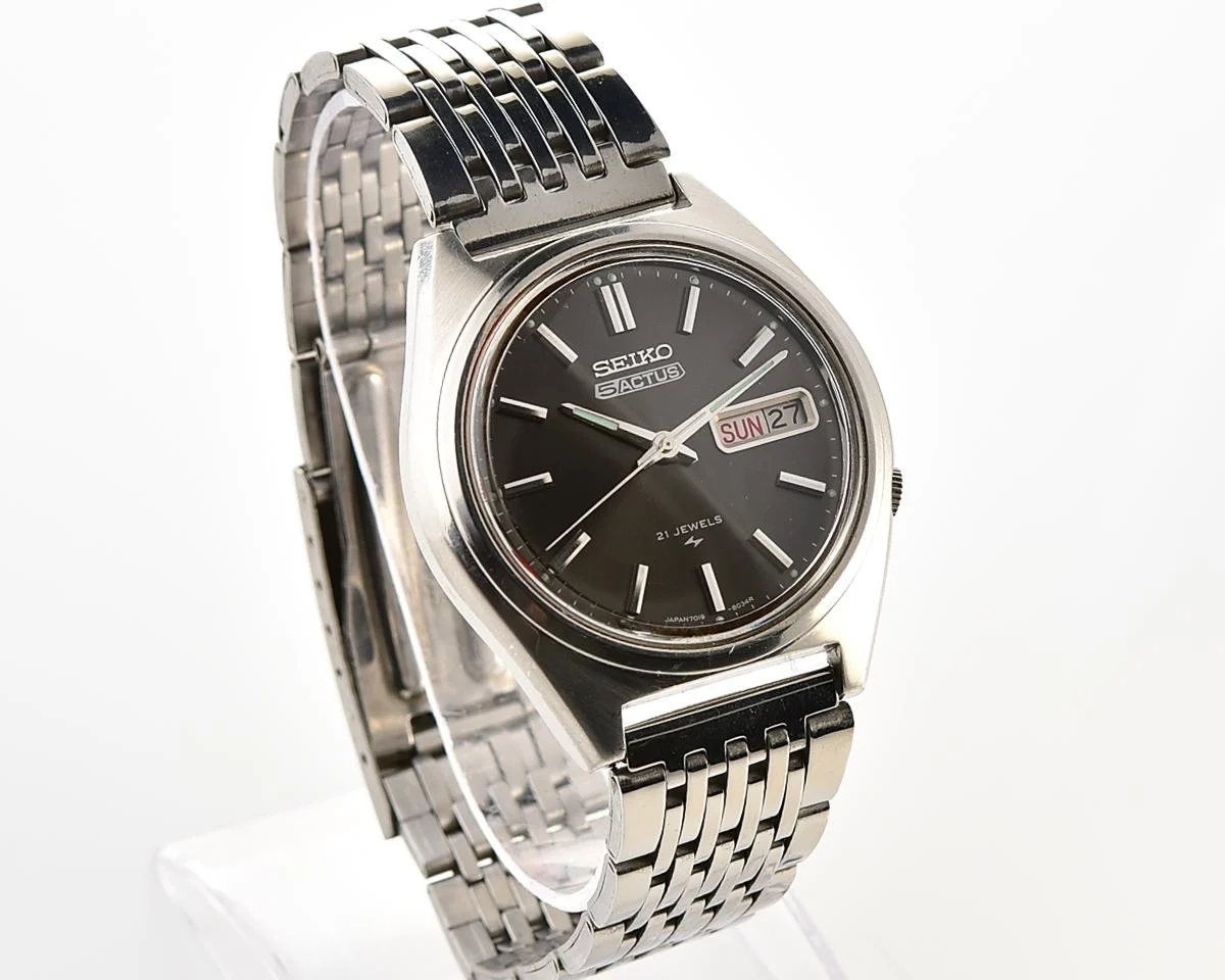 Vintage Seiko 5 Actus Automatic - Charcoal Sunburst JDM Classic, from February 1976