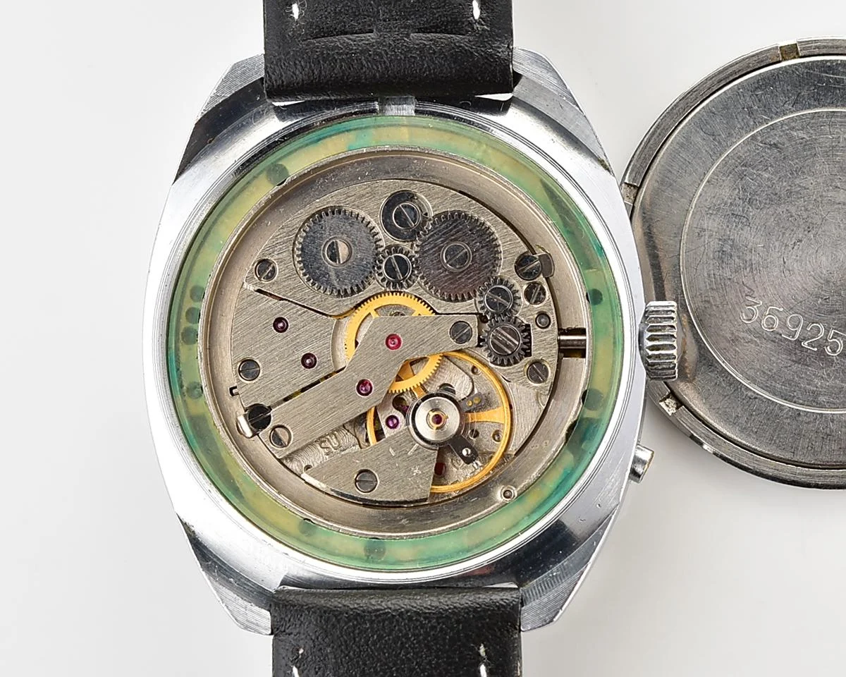 Excellent Soviet Slava vintage mechanical wristwatch with rare teal dial