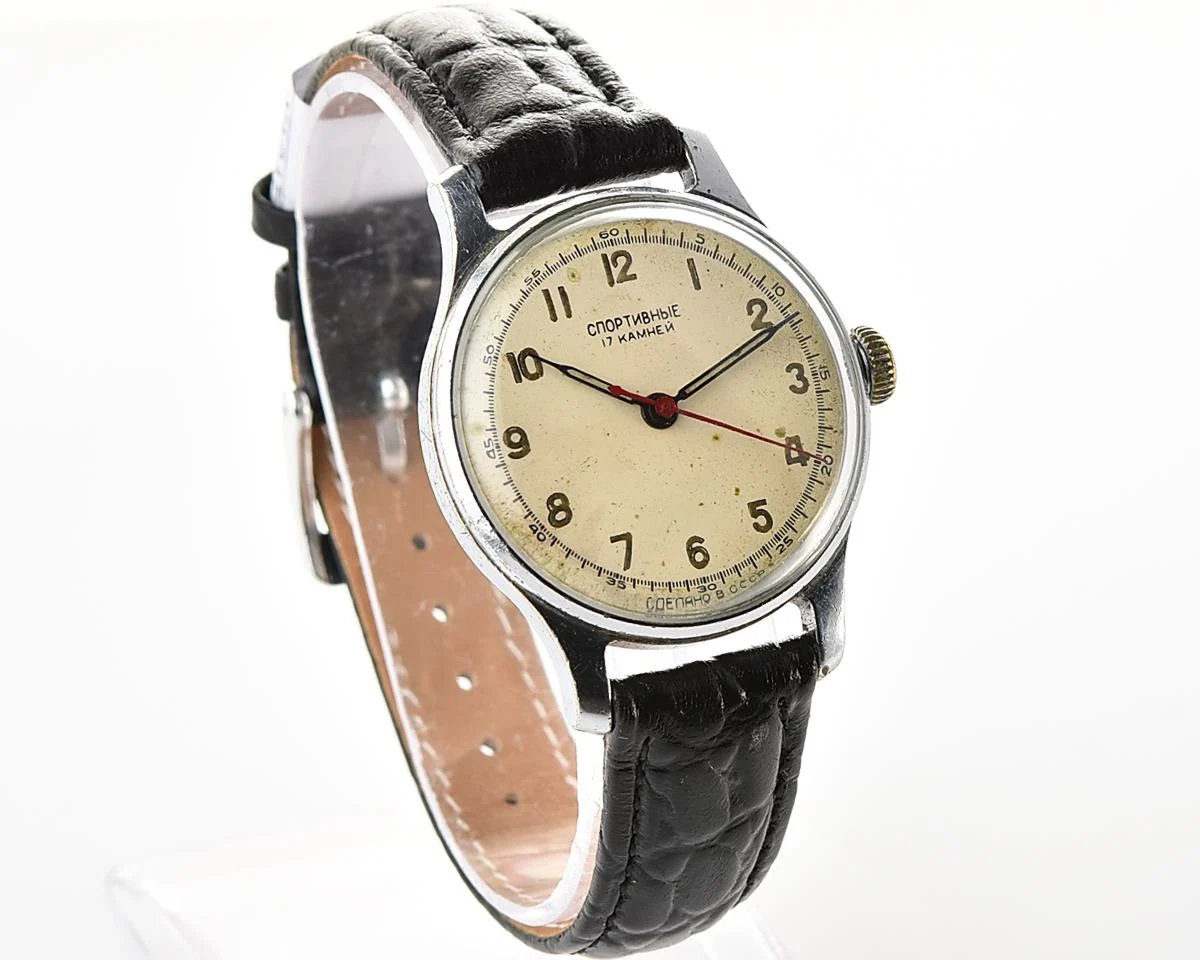 Vintage Soviet Sportivnie mechanical watch from the 1950s