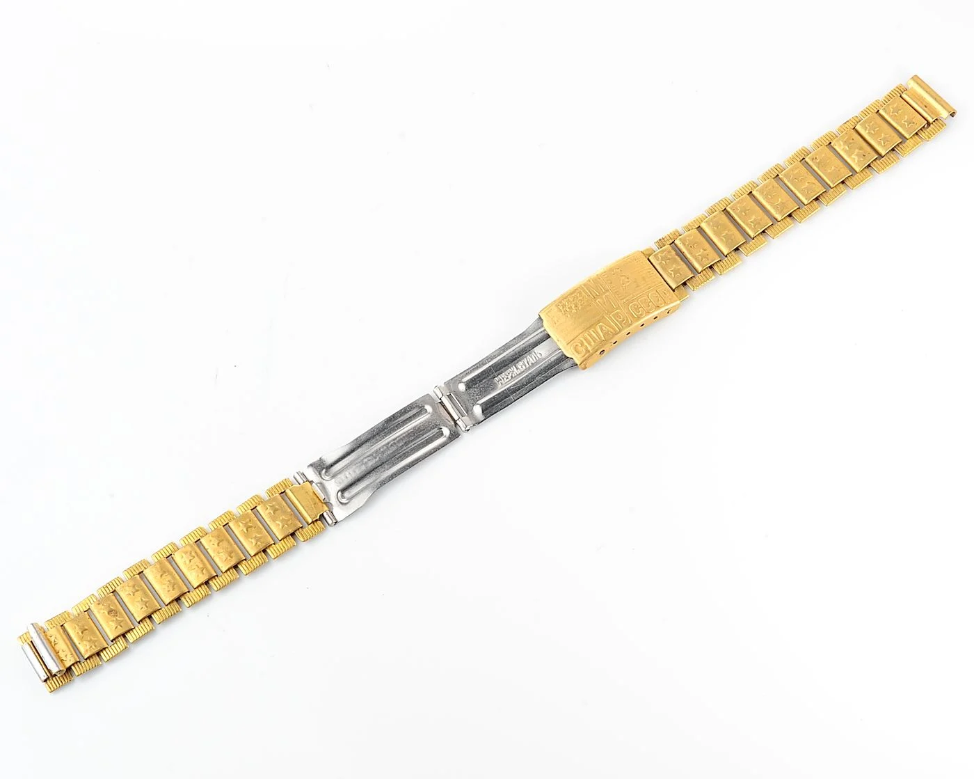 Vintage metal watch bracelet - USA & Soviet Union friendship