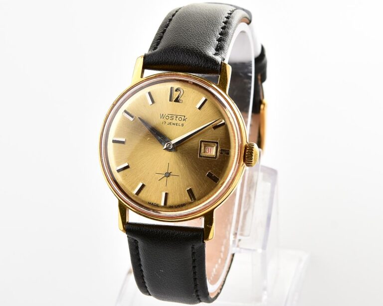 Excellent soviet Wostok (Vostok) vintage mechanical gold-plated wristwatch