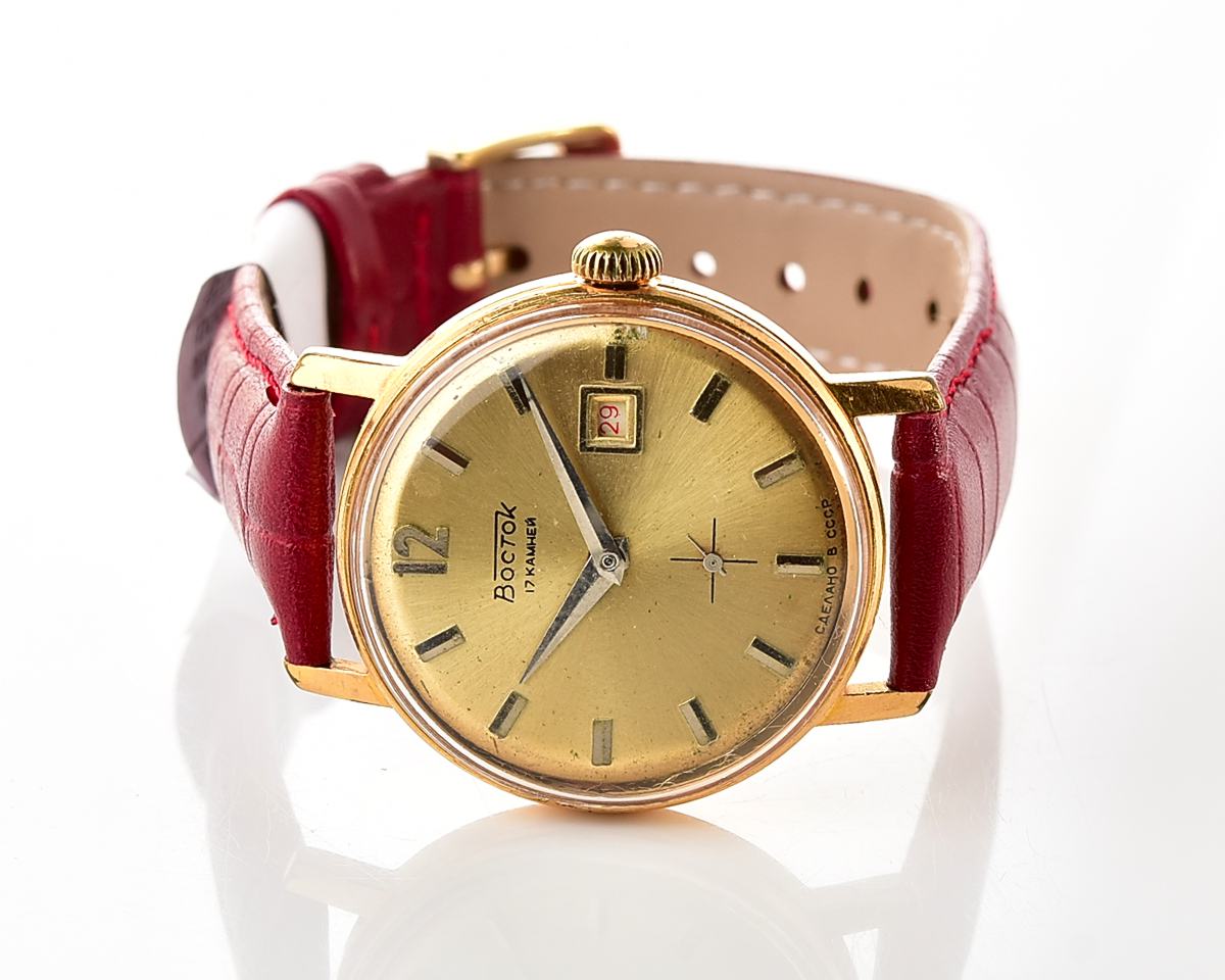Vintage soviet Wostok (Vostok) mechanical gold-plated wristwatch - from the Defense Minister of USSR!