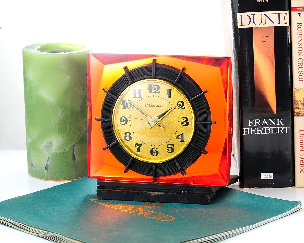 Molnija vintage mechanical table clock - featured in HBO's Chernobyl mini series