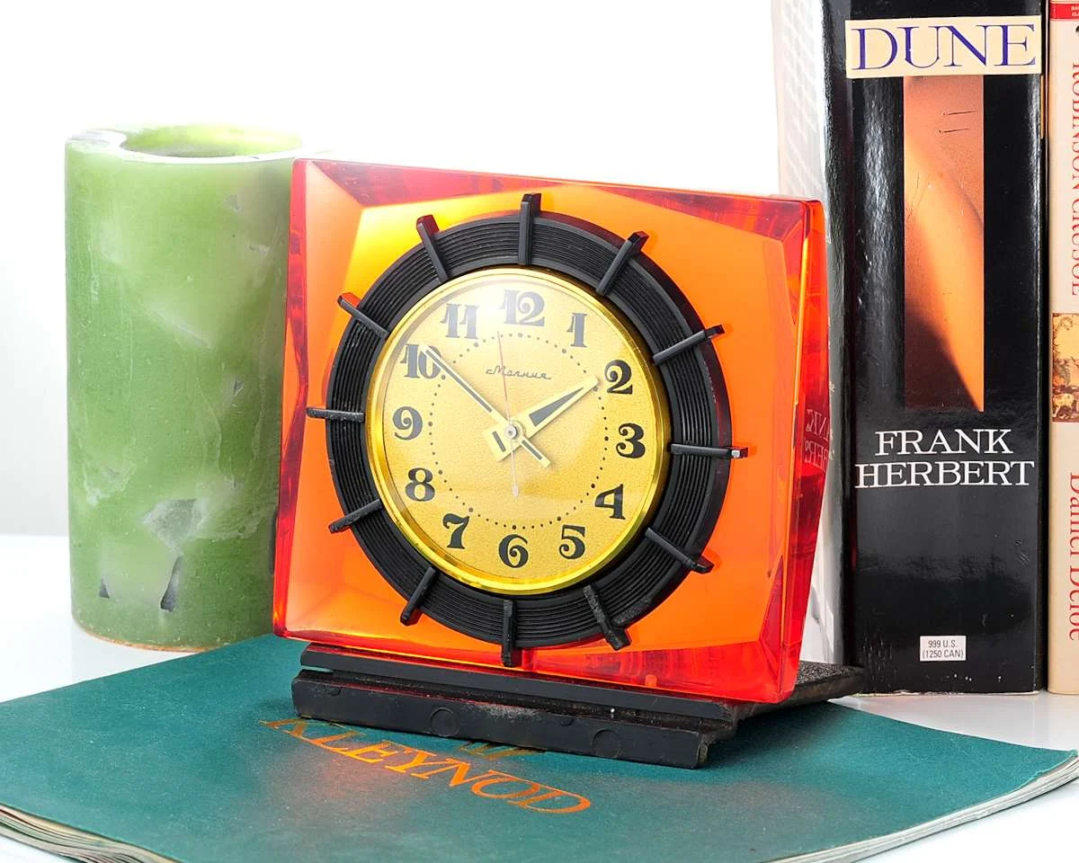 Molnija vintage mechanical table clock - featured in HBO's Chernobyl mini series