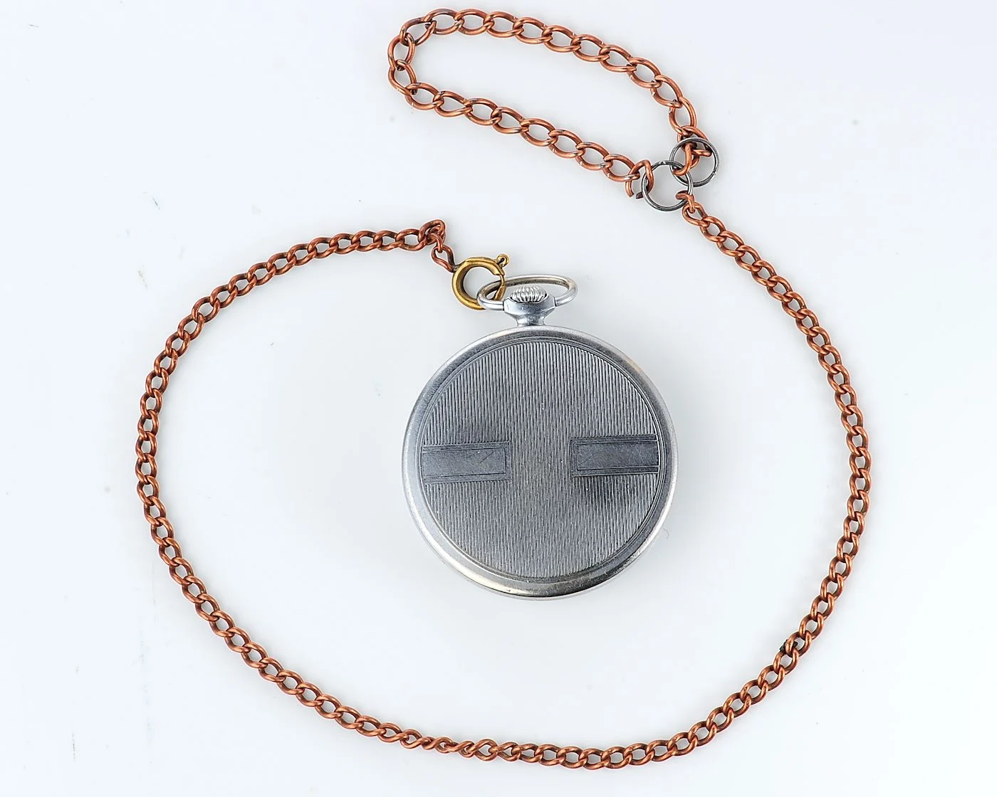 Vintage Soviet Molnija Pocket Watch - Brushed Copper Dial & Blued Hands, Cal. 3602 from 1957 - Image 5
