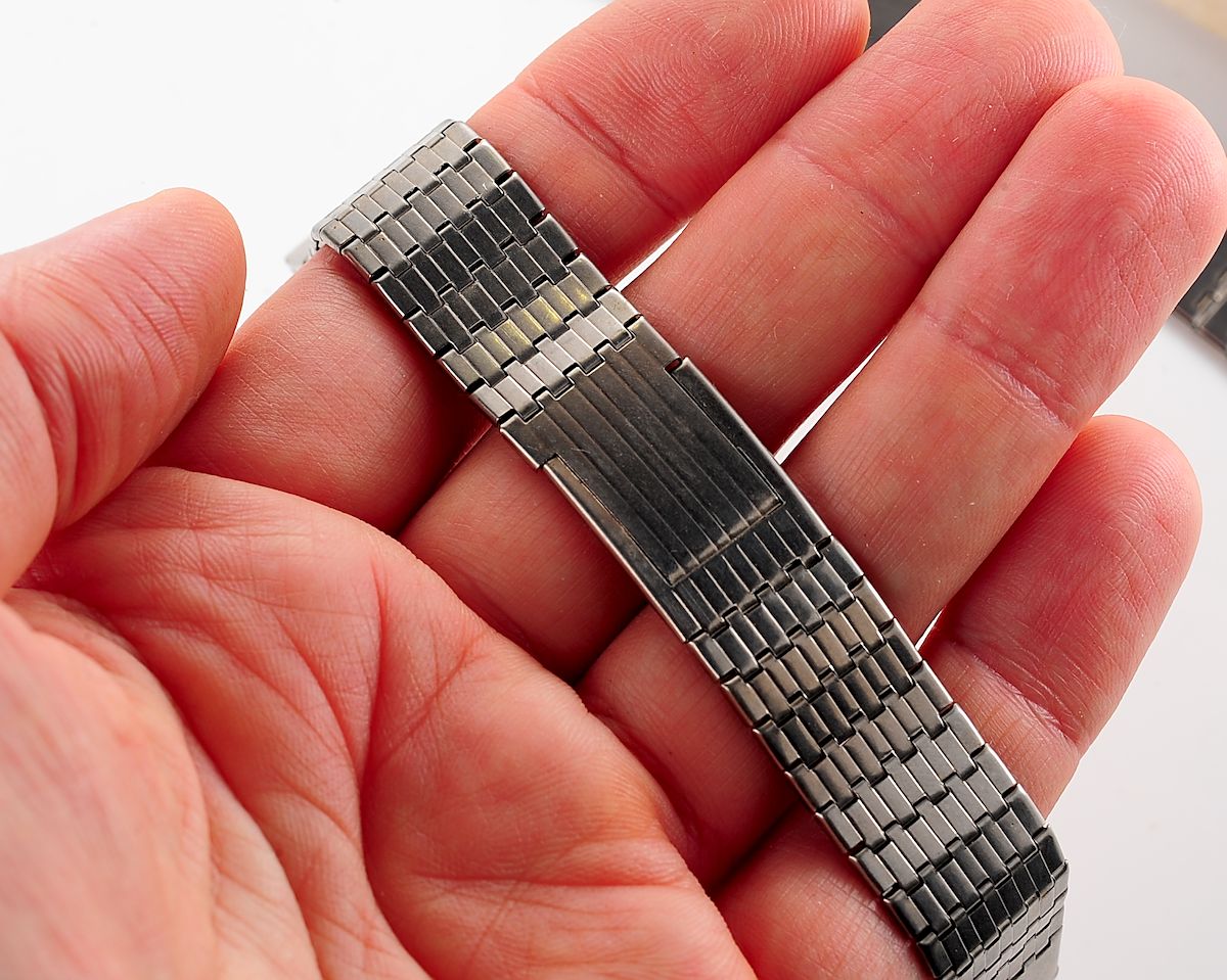 Slim elegant vintage stainless steel soviet bracelet, 16mm