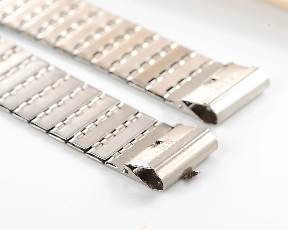 Slim elegant vintage stainless steel Soviet bracelet, 16mm