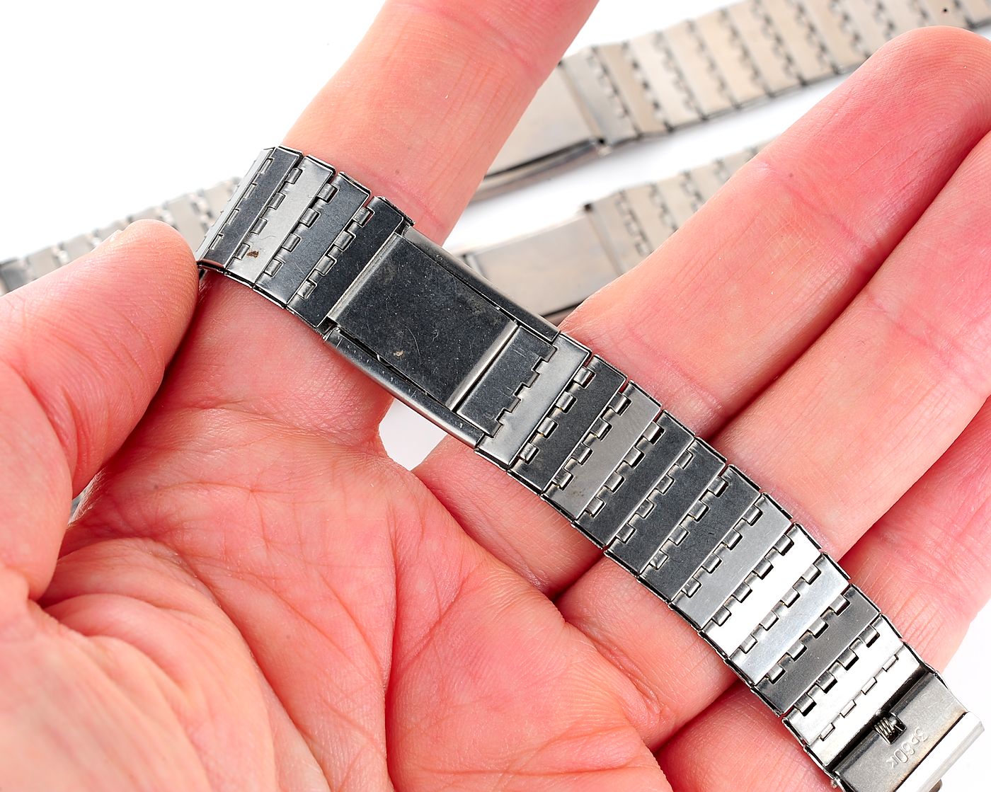 Slim elegant vintage stainless steel soviet bracelet, 16mm