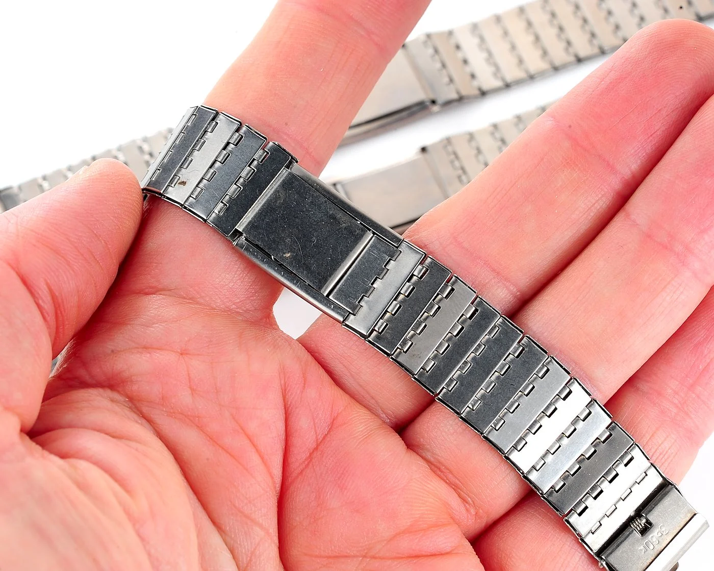 Slim elegant vintage stainless steel Soviet bracelet, 16mm
