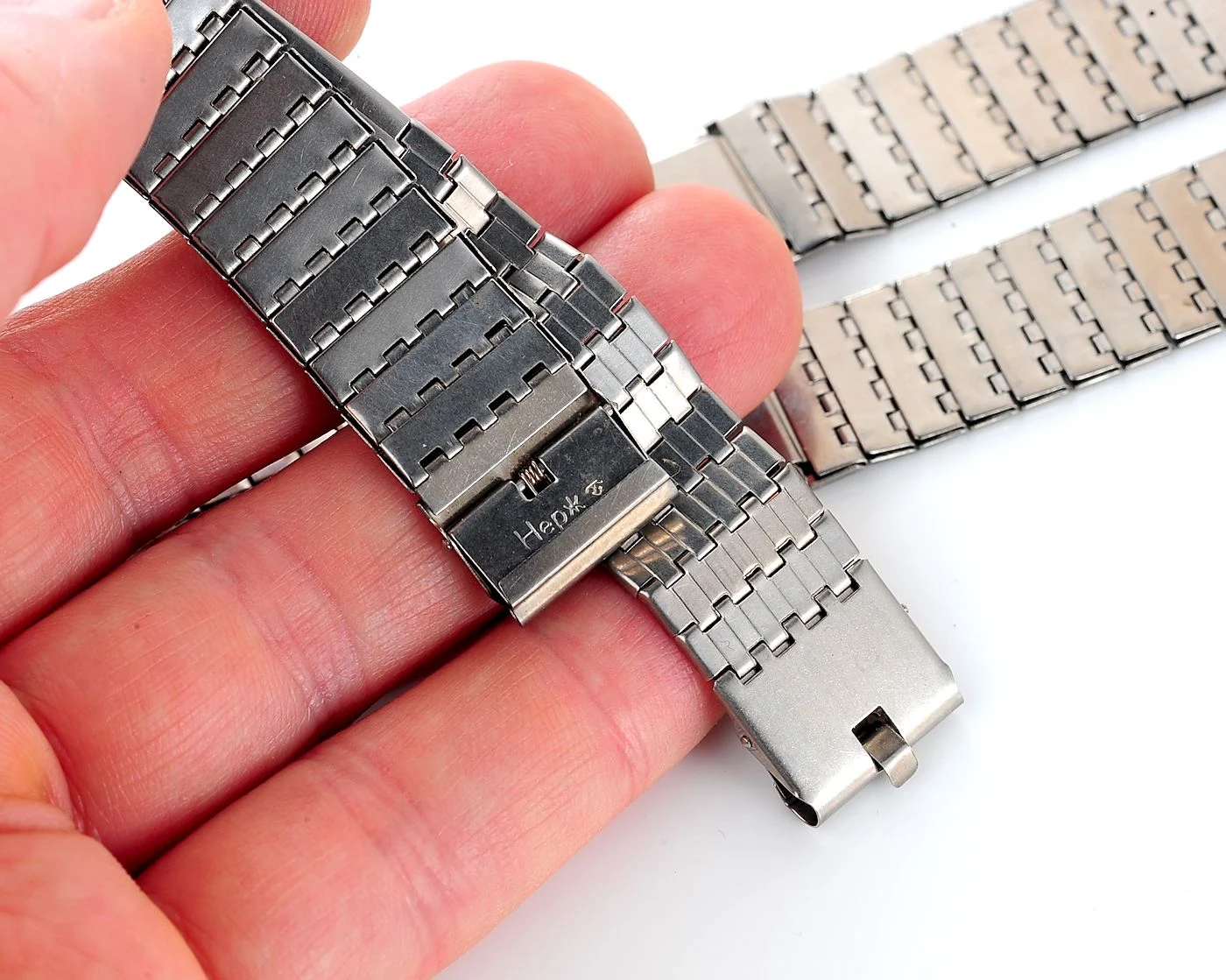 Slim elegant vintage stainless steel Soviet bracelet, 16mm