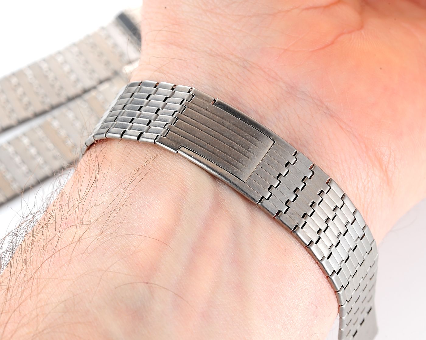 Slim elegant vintage stainless steel soviet bracelet, 16mm