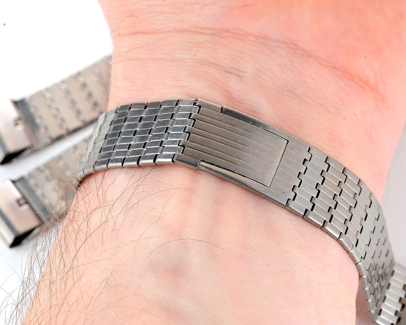 Slim elegant vintage stainless steel Soviet bracelet, 16mm