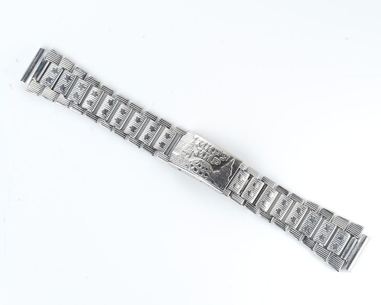 Vintage soviet ornate stainless steel 18mm watch bracelet - USSR & USA PEACE TO THE WORLD!