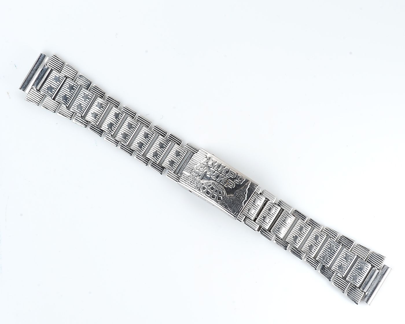 Vintage soviet ornate stainless steel 18mm watch bracelet - USSR & USA PEACE TO THE WORLD!