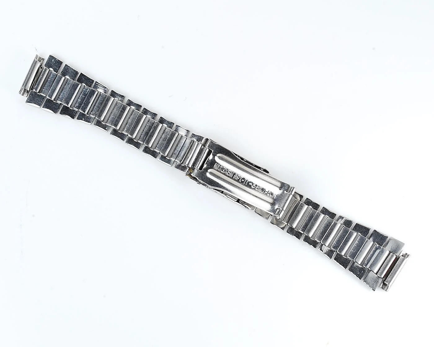 Vintage Soviet ornate stainless steel 18mm watch bracelet - USSR & USA Peace to the World!