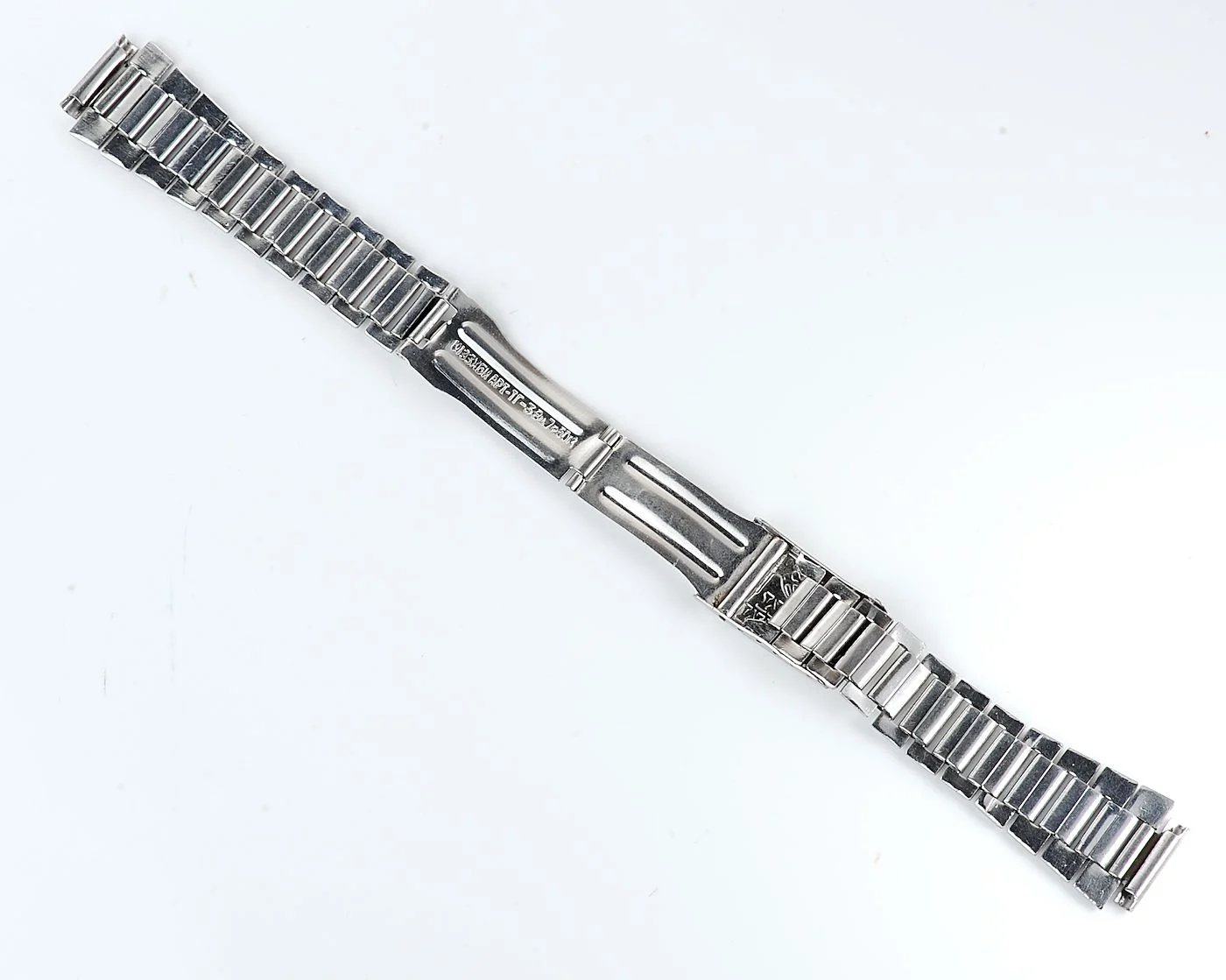 Vintage Soviet ornate stainless steel 18mm watch bracelet - USSR & USA Peace to the World!
