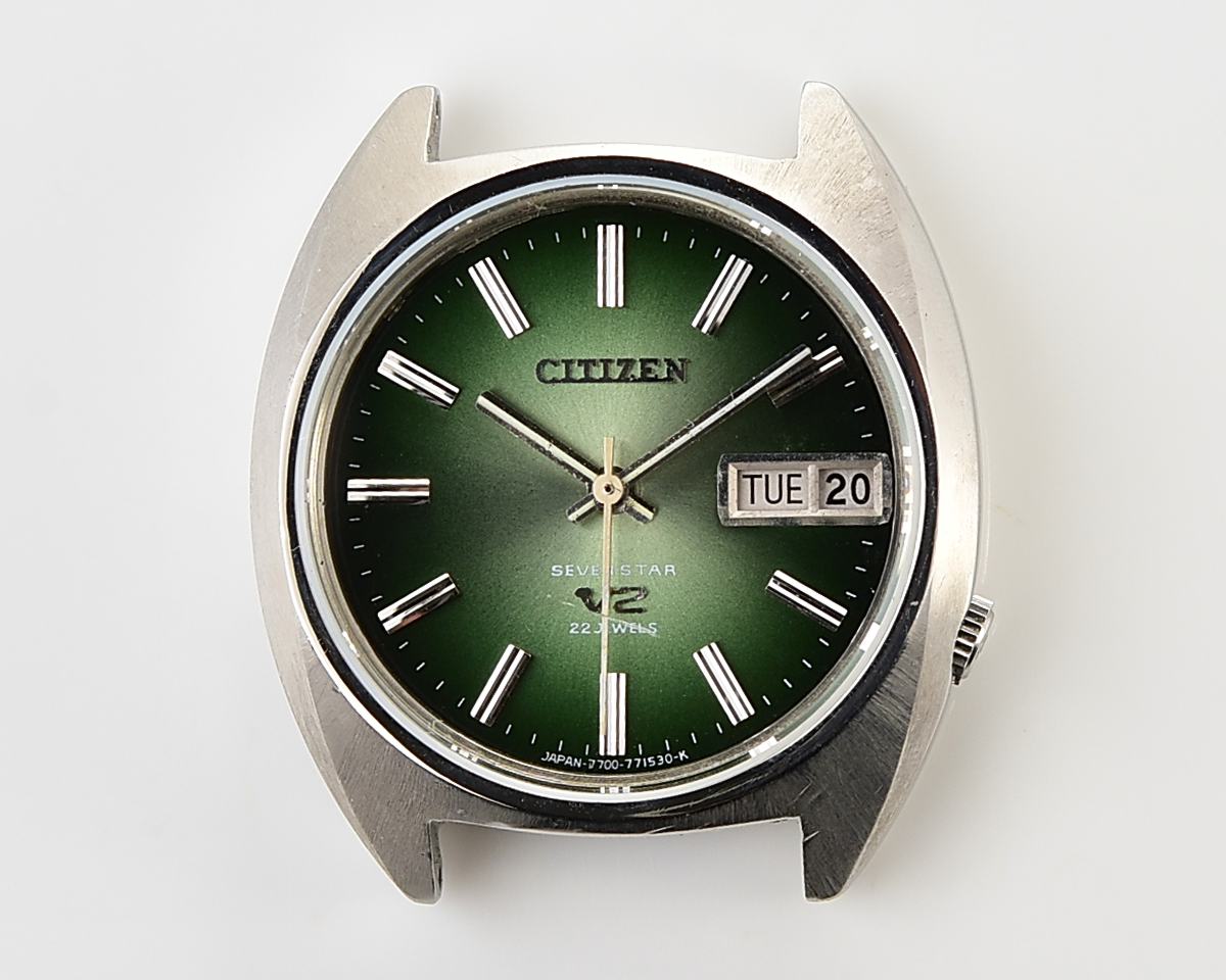 Vintage Citizen Seven Star V2 Automatic with Emerald Green Gradient Dial from September 1973
