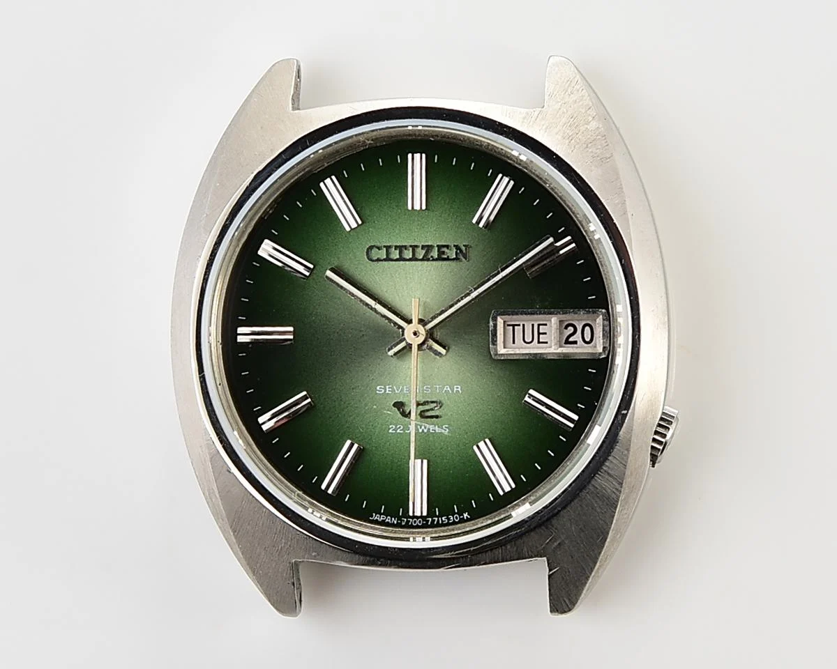 Vintage Citizen Seven Star V2 Automatic with Emerald Green Gradient Dial from September 1973