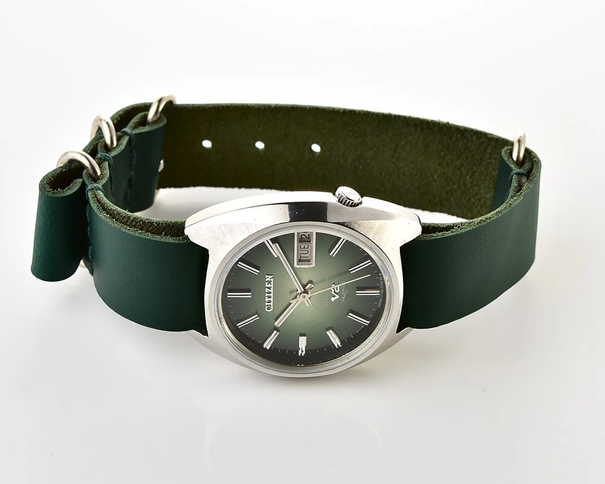 Vintage Citizen Seven Star V2 Automatic with Emerald Green Gradient Dial from September 1973