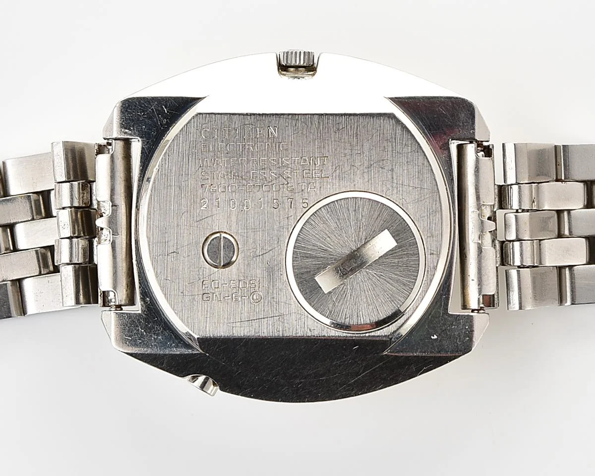 Rare 1972 Citizen Cosmotron Special 7803 Electronic Hi-Beat JDM Watch - Midnight Blue Gradient Dial, External Battery Hatch & Sync Pusher