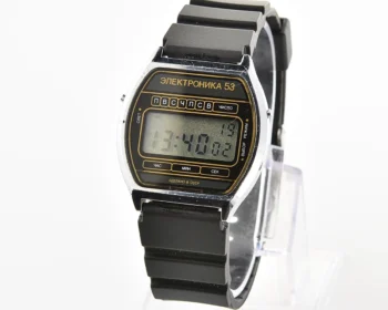 Digital vintage USSR wristwatch Electronika-53 with silicon strap