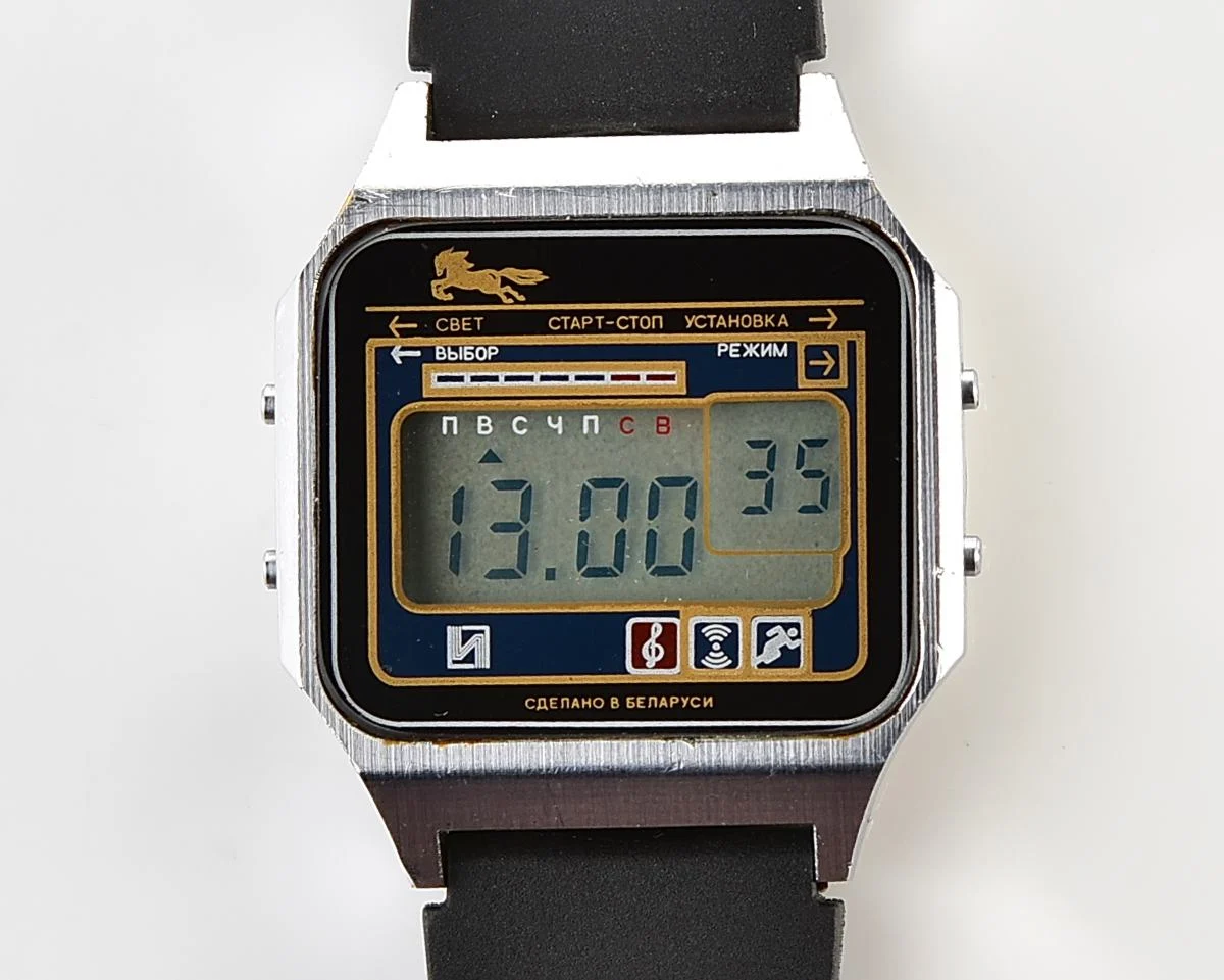 Digital vintage wristwatch Electronika Pegasus (Electronika-5) with two melodies + intermittent signal