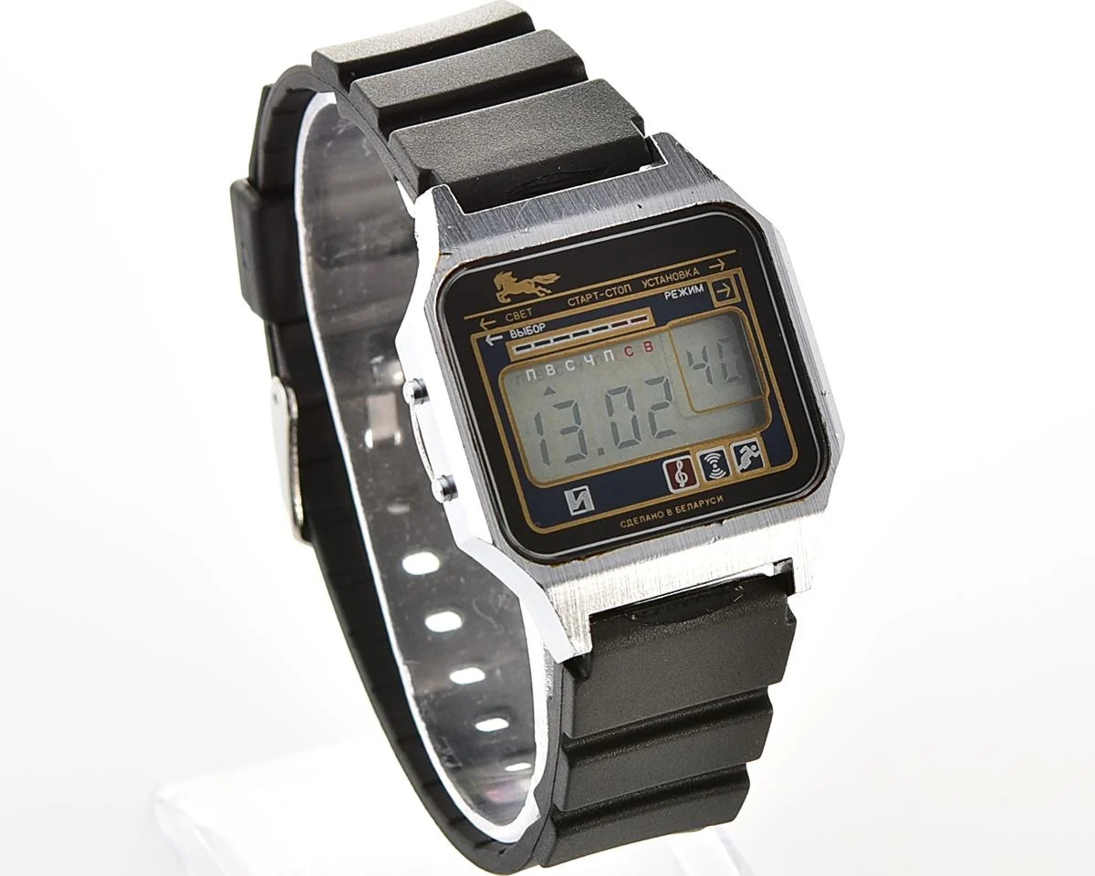Digital vintage wristwatch Electronika Pegasus (Electronika-5) with two melodies + intermittent signal