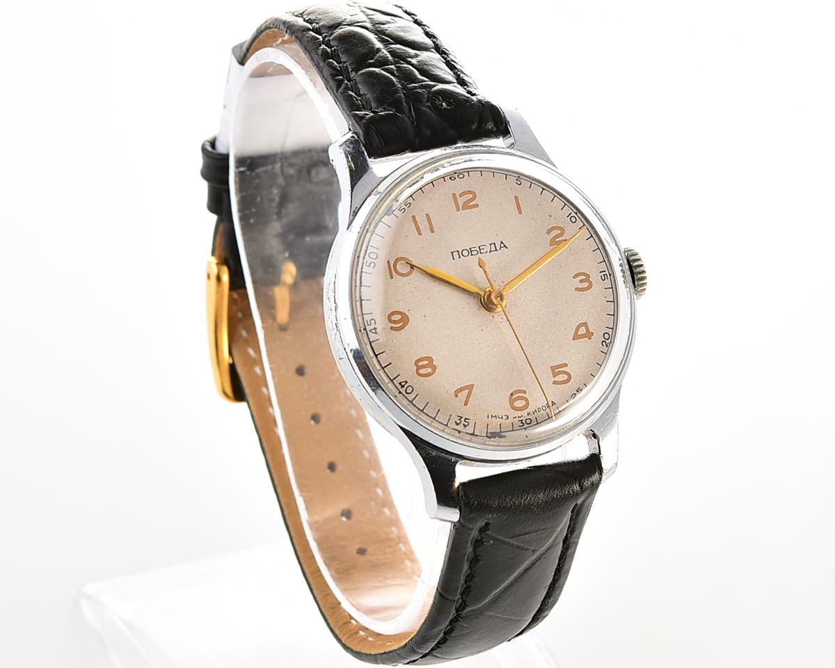 Vintage soviet POBEDA watch from 1955 with engraved back - from the Central Committee of Communists Party of USSR!