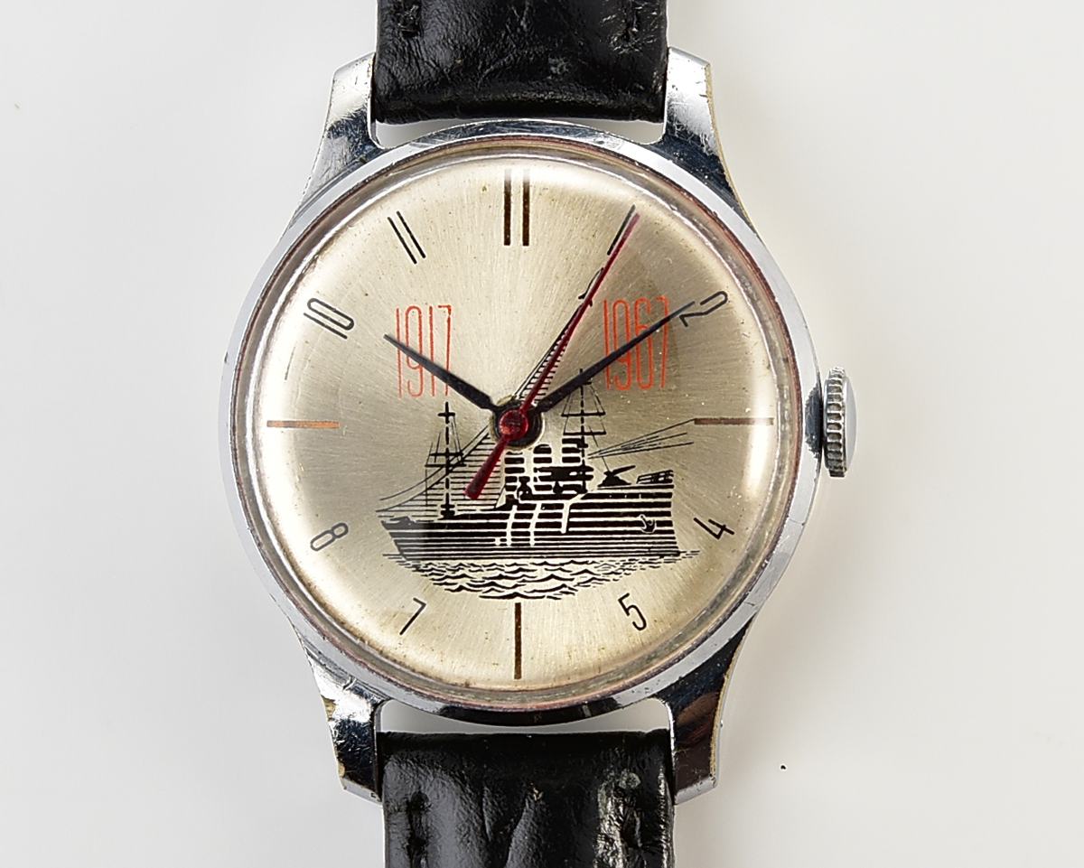 Vintage soviet mechanical POBEDA - 50th anniversary of October 1917 revolution