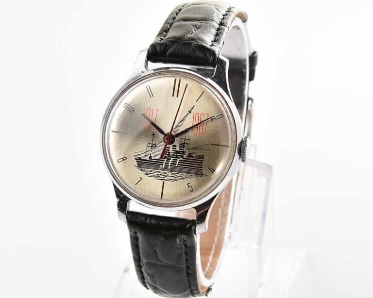 Vintage soviet mechanical POBEDA - 50th anniversary of October 1917 revolution