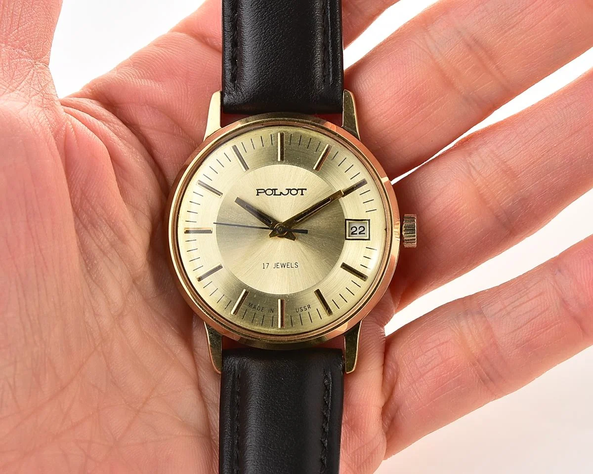 TIME CAPSULE: Soviet Poljot gold plated mechanical wristwatch – New Old Stock (NOS)!
