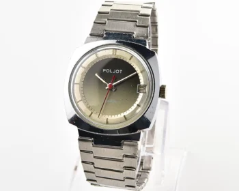 Vintage Soviet Poljot mechanical wristwatch with original stainless steel bracelet